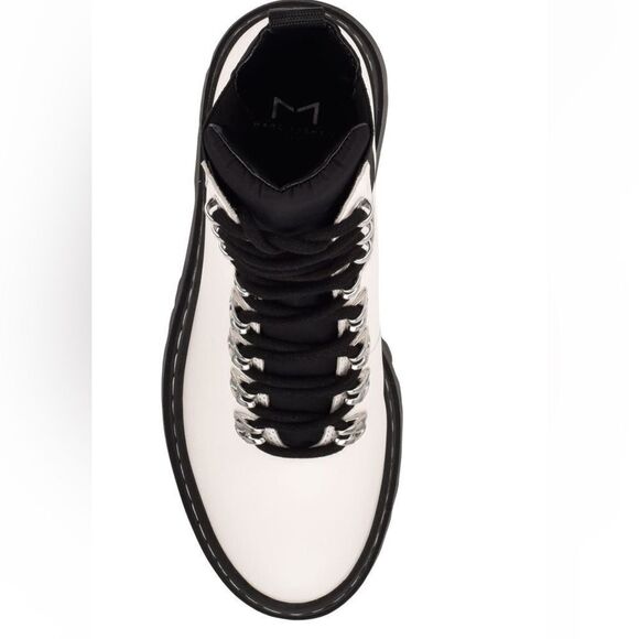 BNIB MARC FISHER WHITE PLUNE PLATFORM BOOTS SZ 10 - Picture 7 of 8